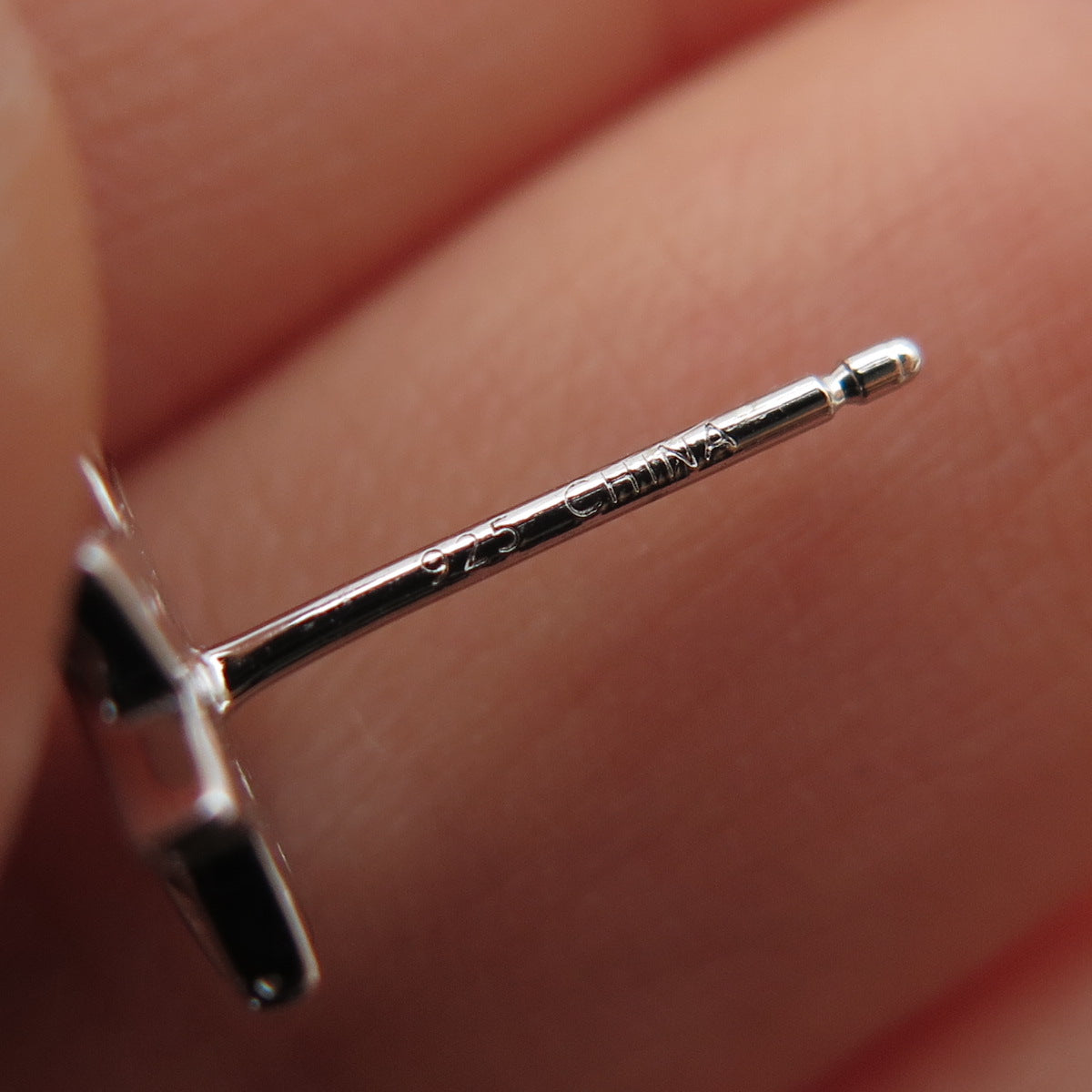 925 Sterling Silver Round-Cut Black C Z North Star Stud Earrings