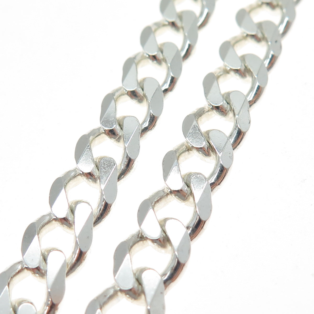 925 Sterling Silver Vintage Italy Curb Chain Necklace 22"
