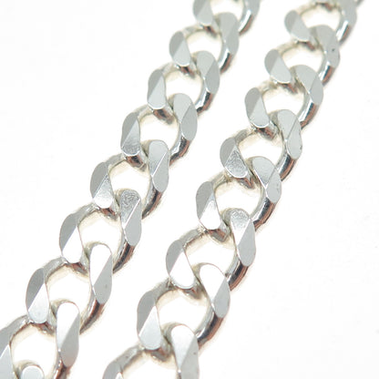 925 Sterling Silver Vintage Italy Curb Chain Necklace 22"