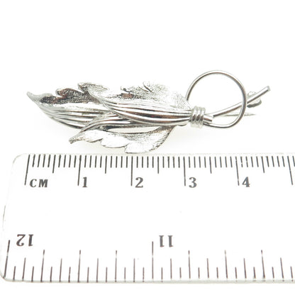 TRU-KAY 925 Sterling Silver Vintage Leaf Floral Pin Brooch