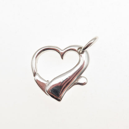 925 Sterling Silver Vintage Bracelet / Necklace Heart Lobster Lock Clasp