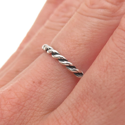Carolyn Pollack 925 Sterling Silver Vintage Twisted Oxidized Band Ring Size 7