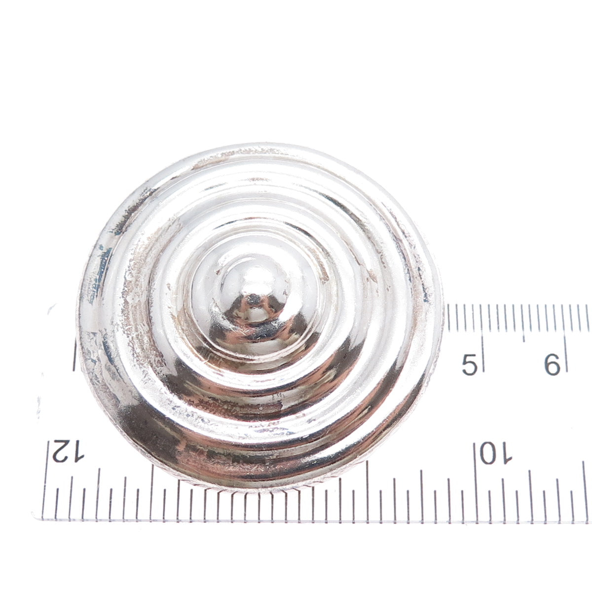 925 Sterling Silver Vintage Mexico Modernist Disc Oxidized Pin Brooch