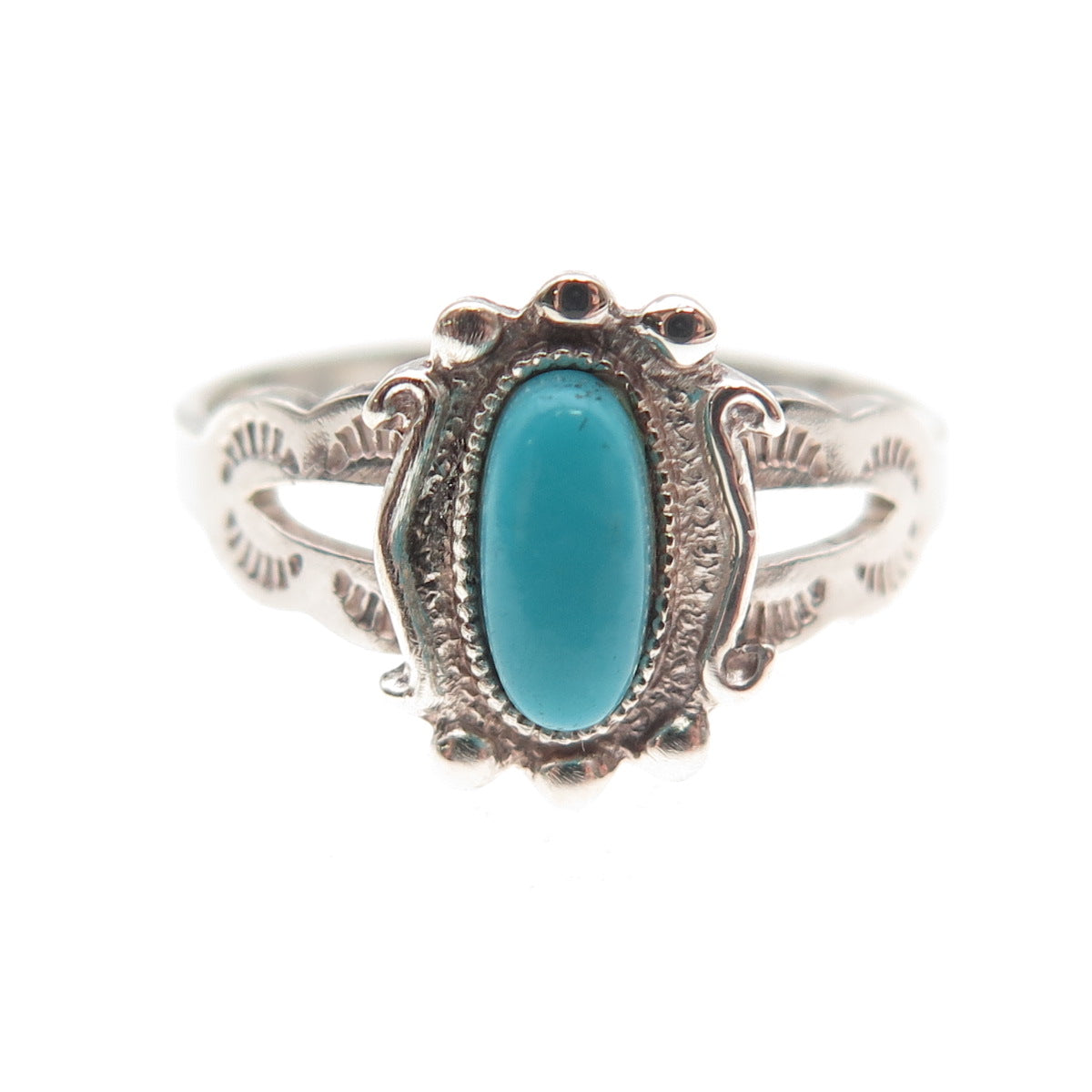 Benjamin Piaso Navajo Old Pawn 925 Sterling Silver Vintage Turquoise Ring Size 7