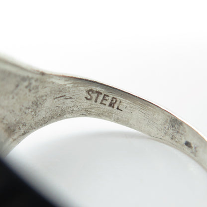 925 Sterling Silver Vintage Modernist Dome Ring Size 6.75