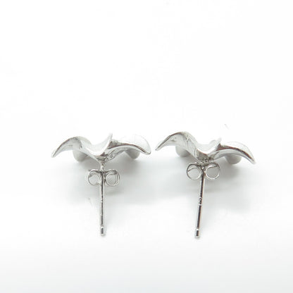 925 Sterling Silver Flower Blossom Stud Earrings