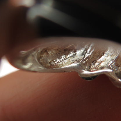 925 Sterling Silver Vintage Modernist Ribbed Ring Size 5.25