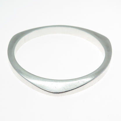 925 Sterling Silver Vintage Mexico Modernist Triangle Bangle Bracelet 8"