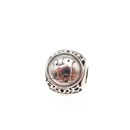 Pandora 925 Sterling Silver Taurus Zodiac Sign Slide Bead Charm