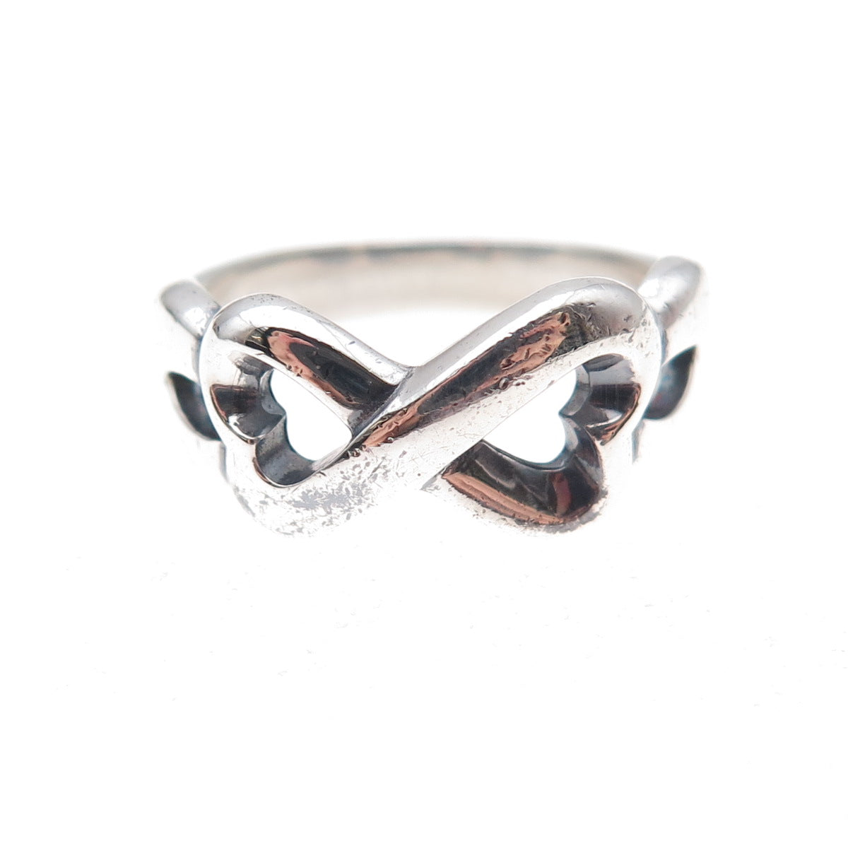 925 Sterling Silver Vintage Heart Infinity Oxidized Ring Size 7