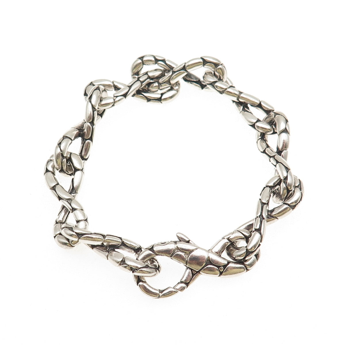 John Hardy 925 Sterling Silver Kali Dotted Infinity Link Bracelet 6.75"