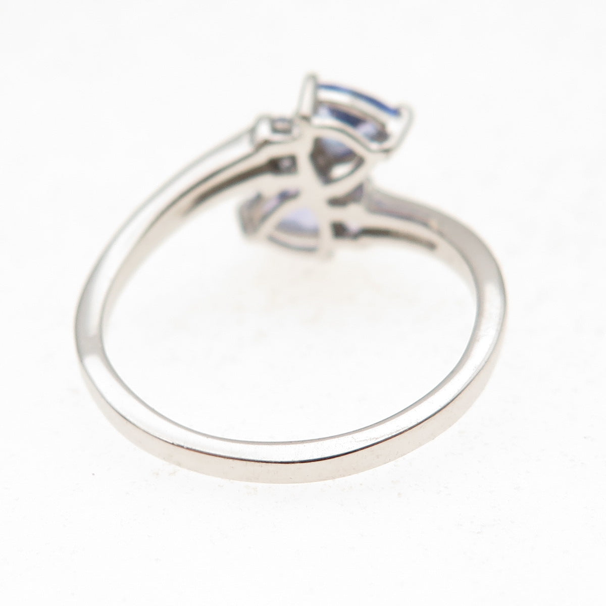 Chuck Clemency 925 Sterling Silver Real Tanzanite & White Topaz Ring Size 8