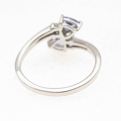 Chuck Clemency 925 Sterling Silver Real Tanzanite & White Topaz Ring Size 8