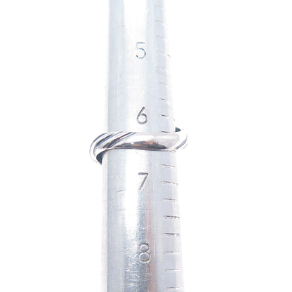 18K Gold 925 Sterling Silver Vintage Real Sapphire Adjustable Ring Size 6.5