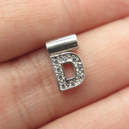 NOMINATION Italy 925 Sterling Silver C Z Letter "D" SeiMia Pendant