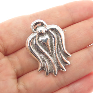 ALVIN THOMPSON Old Pawn 925 Sterling Silver Vintage Angel Pin Brooch / Pendant