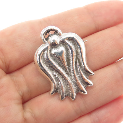 ALVIN THOMPSON Old Pawn 925 Sterling Silver Vintage Angel Pin Brooch / Pendant