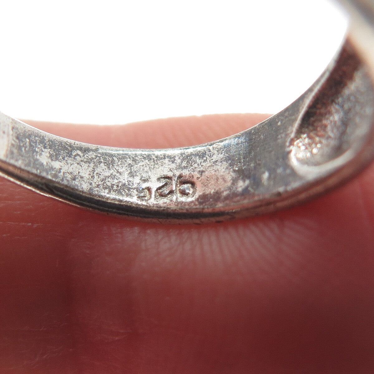 925 Sterling Silver Vintage Modernist Oxidized Ring Size 6.25