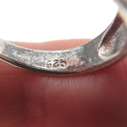 925 Sterling Silver Vintage Modernist Oxidized Ring Size 6.25