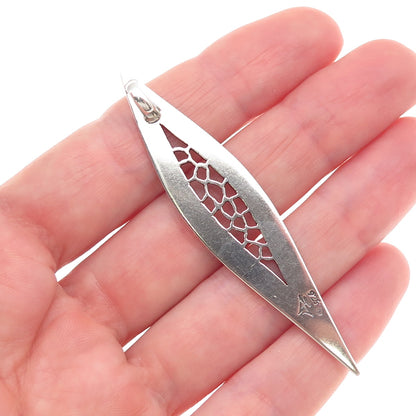 925 Sterling Silver Vintage Modernist Slide Pendant