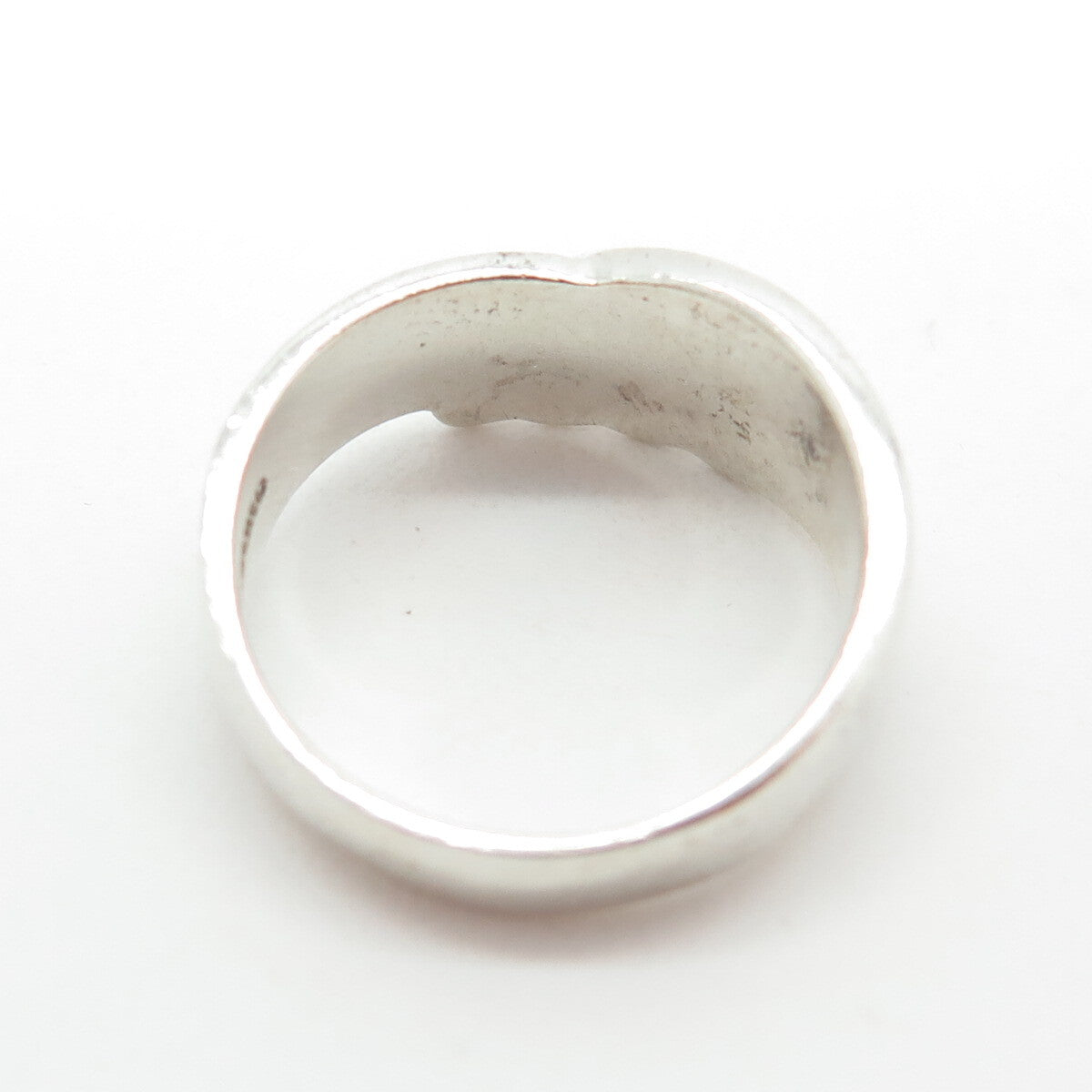 925 Sterling Silver Vintage Ribbed Ring Size 6.25