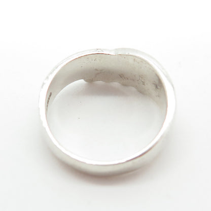 925 Sterling Silver Vintage Ribbed Ring Size 6.25