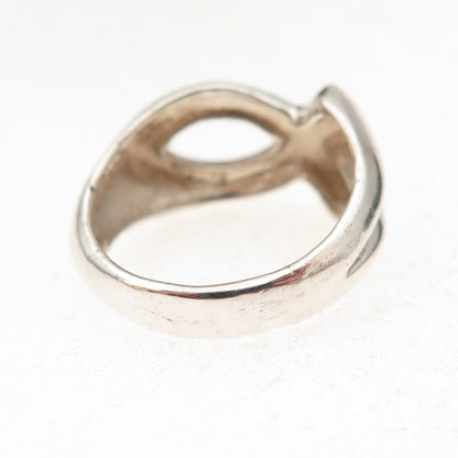 925 Sterling Silver Vintage Ichthys Religious Ring Size 6