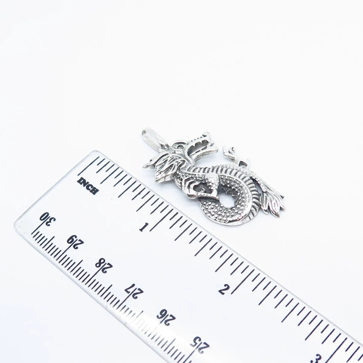 925 Sterling Silver Vintage Chinese Dragon Pendant