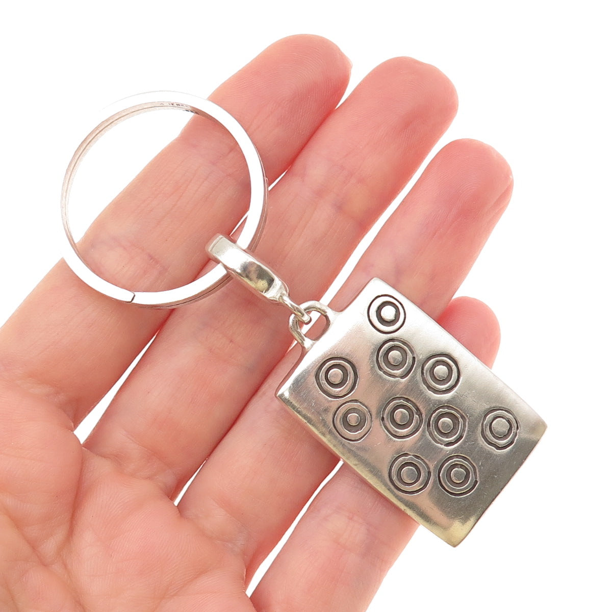 Lisa Jenks 925 Sterling Silver Vintage Modernist Key Fob Ring Holder