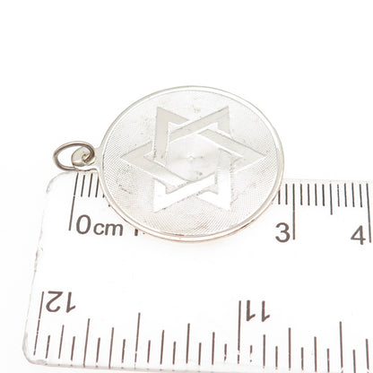 925 Sterling Silver Vintage Star of David Judaica Charm Pendant