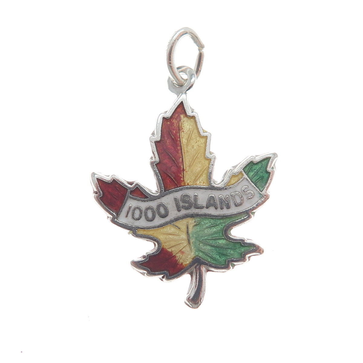 BREADNER CO. 925 Sterling Silver Vintage Enamel 1000 Islands Minimalist Pendant