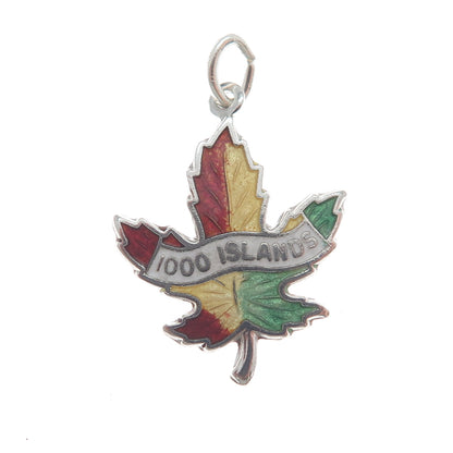 BREADNER CO. 925 Sterling Silver Vintage Enamel 1000 Islands Minimalist Pendant