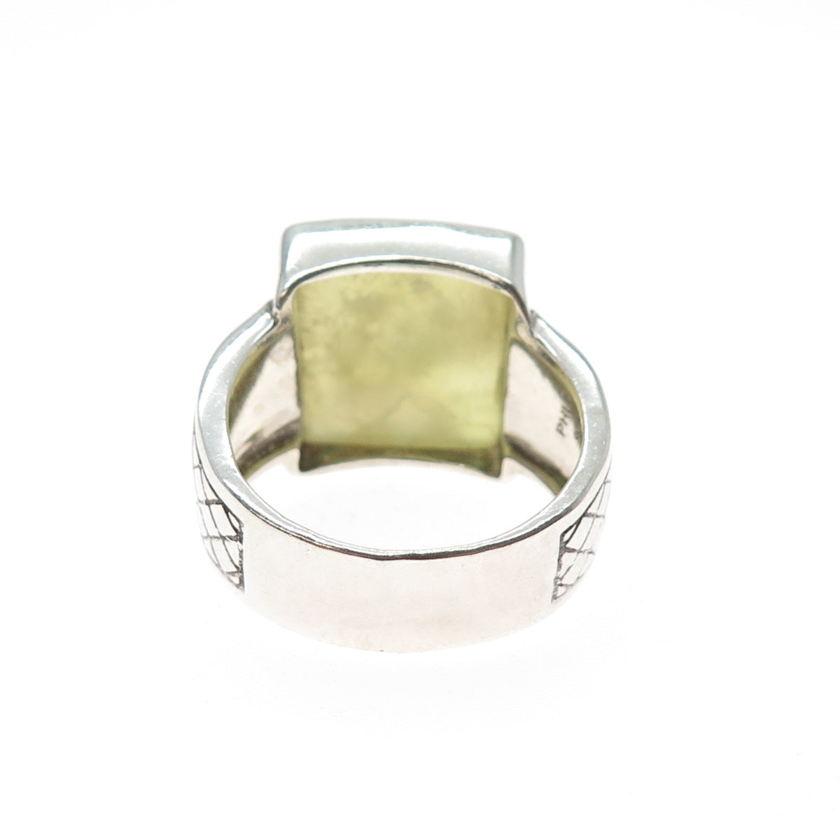 PHLD PlayHardLookDope 925 Sterling Silver Real Prehnite Ring Size 11.75
