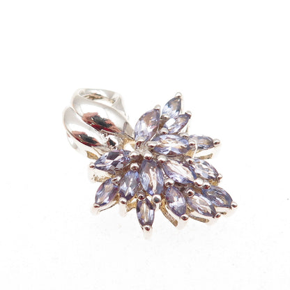 Chuck Clemency 925 Sterling Silver Vintage Real Tanzanite Mini Charm Pendant