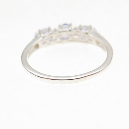 Chuck Clemency 925 Sterling Silver Real Oval-Cut Tanzanite Ring Size 8