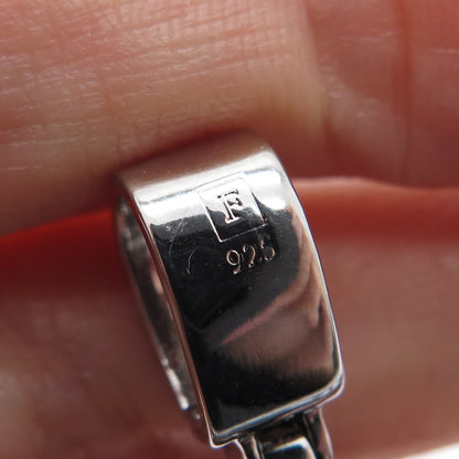 925 Sterling Silver Real Round-Cut Black Spinel Letter H Initial Tag Pendant