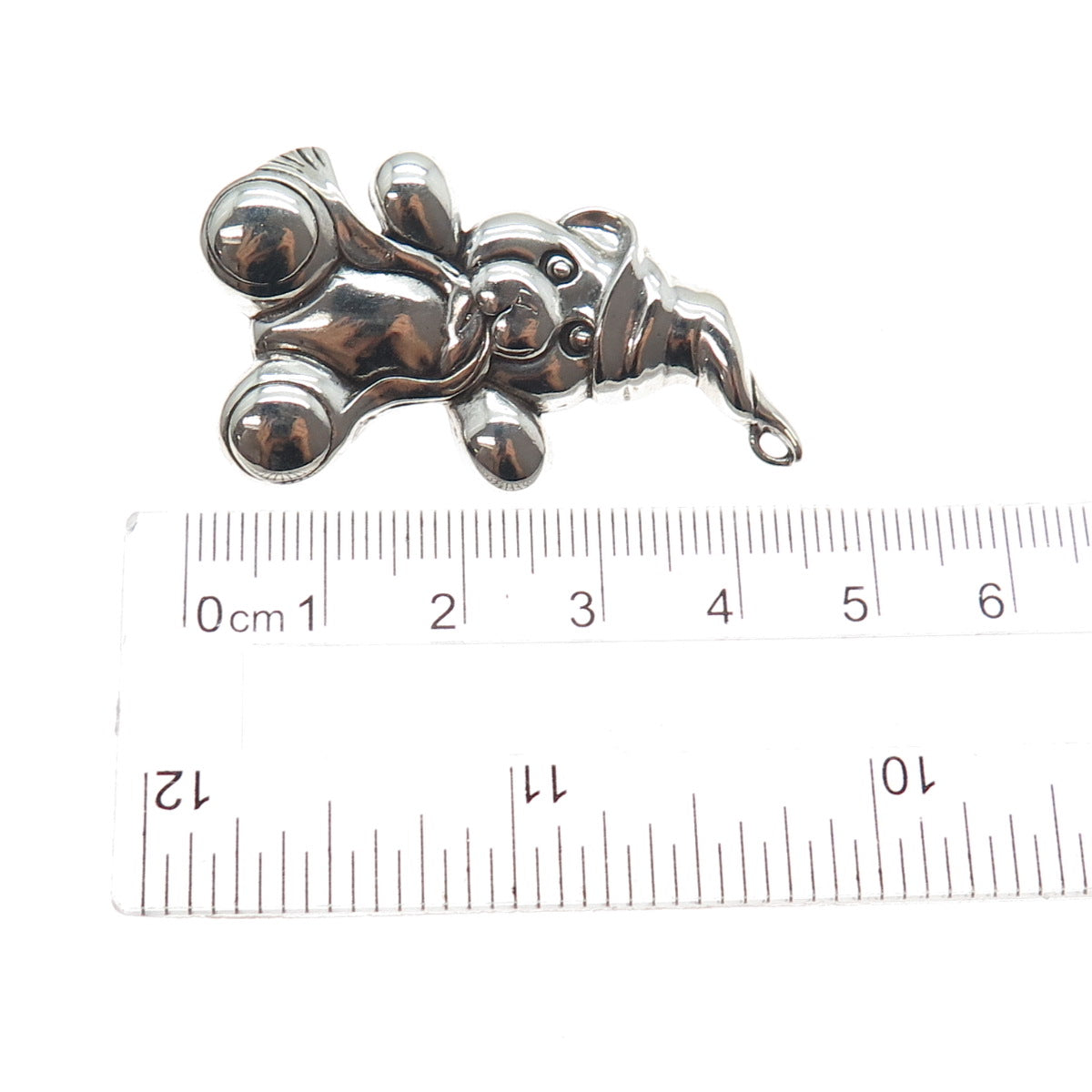 JEZLAINE 925 Sterling Silver Vintage Teddy Bear Oxidized Pin Brooch