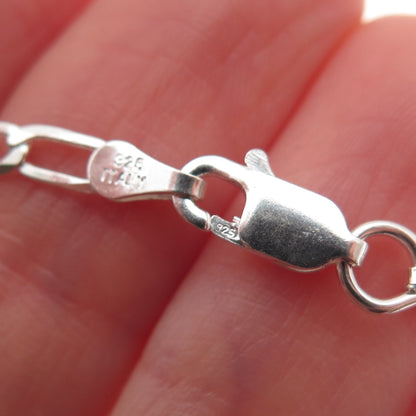 925 Sterling Silver Italy Figaro Chain Necklace 24"