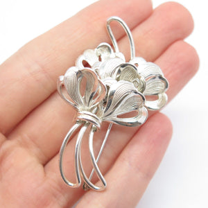 925 Sterling Silver Vintage Forstner Floral Pin Brooch
