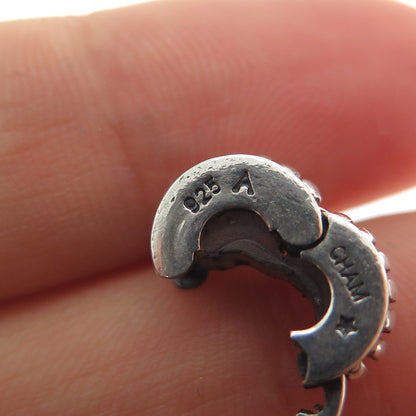 CHAMILIA 925 Sterling Silver Ribbed Clip Lock Charm