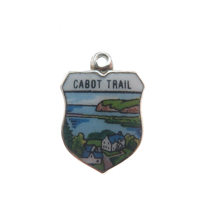 FRITZ REU & CO Silver Plated On Epns Germany Enamel Cabot Trail Charm Pendant