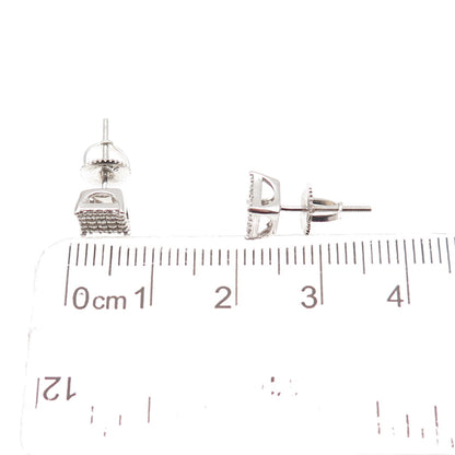 925 Sterling Silver Round-Cut C Z Stud Earrings