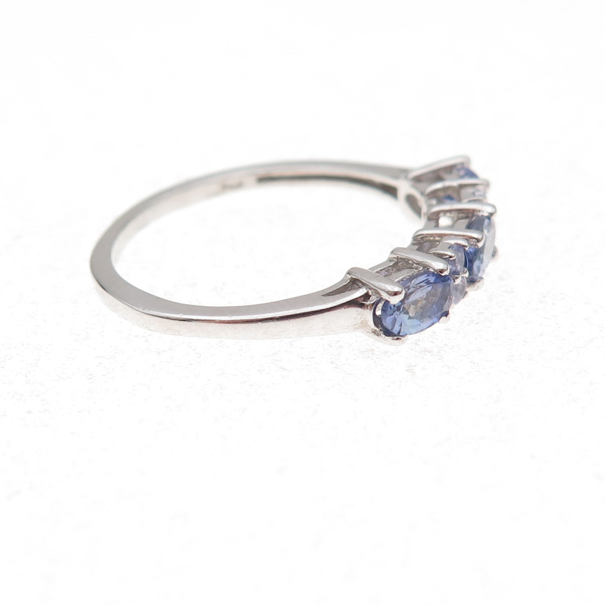 Chuck Clemency 925 Sterling Silver Real Oval & Round-Cut Tanzanite Ring Size 8