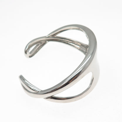 NAMBE 925 Sterling Silver Vintage Modernist Adjustable Cuff Bracelet 7.25"