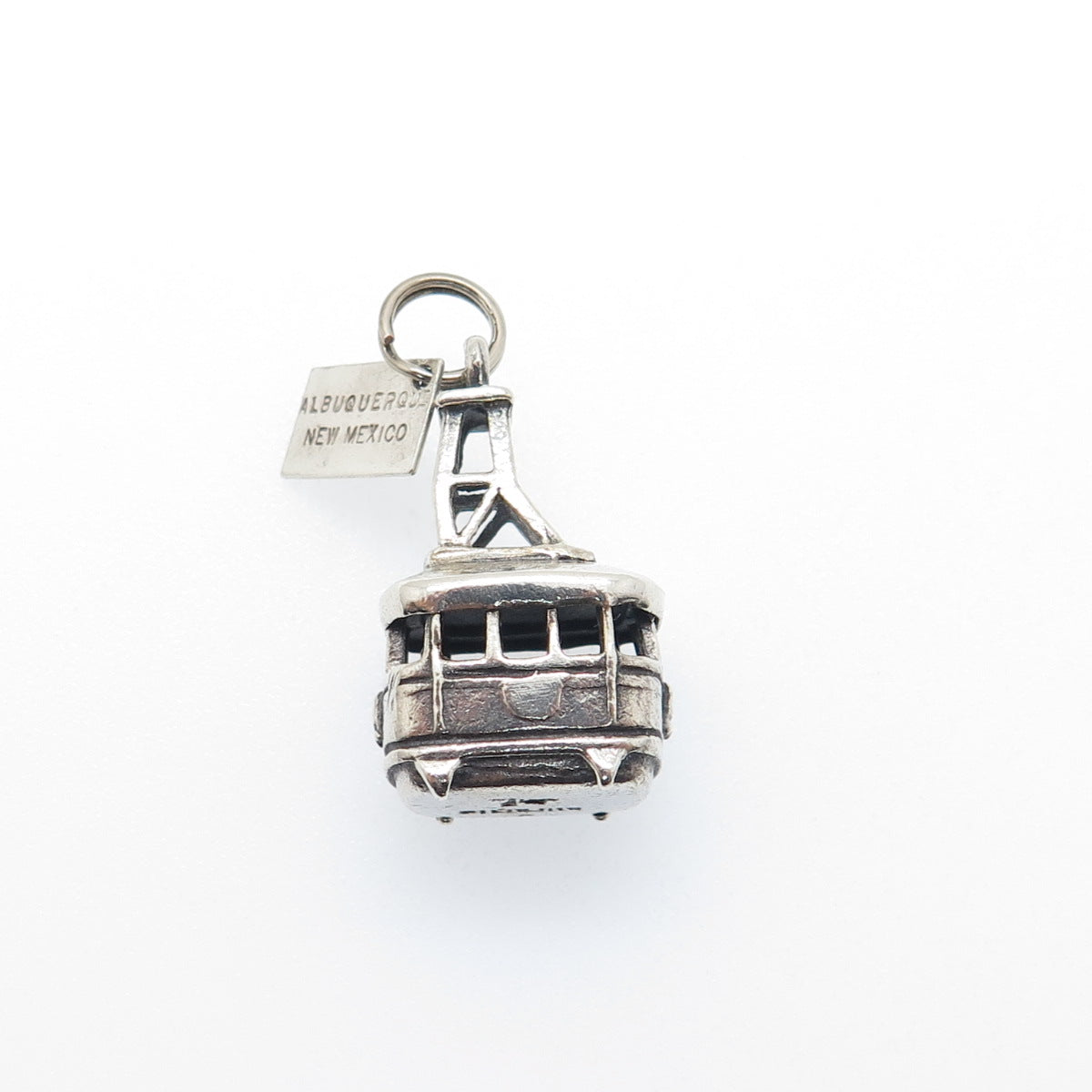 BELL TRADING 925 Sterling Silver Vintage Sandia Peak Tramway 3D Charm Pendant