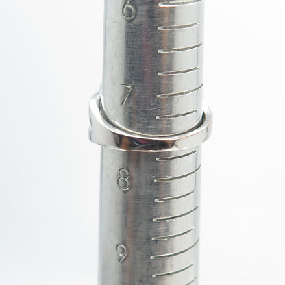 925 Sterling Silver Pave C Z Heart Infinity Ring Size 7.75