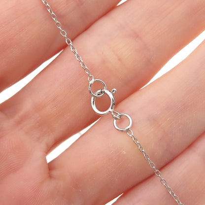 925 Sterling Silver Real Round-Cut Peridot Cable Chain Necklace 18"