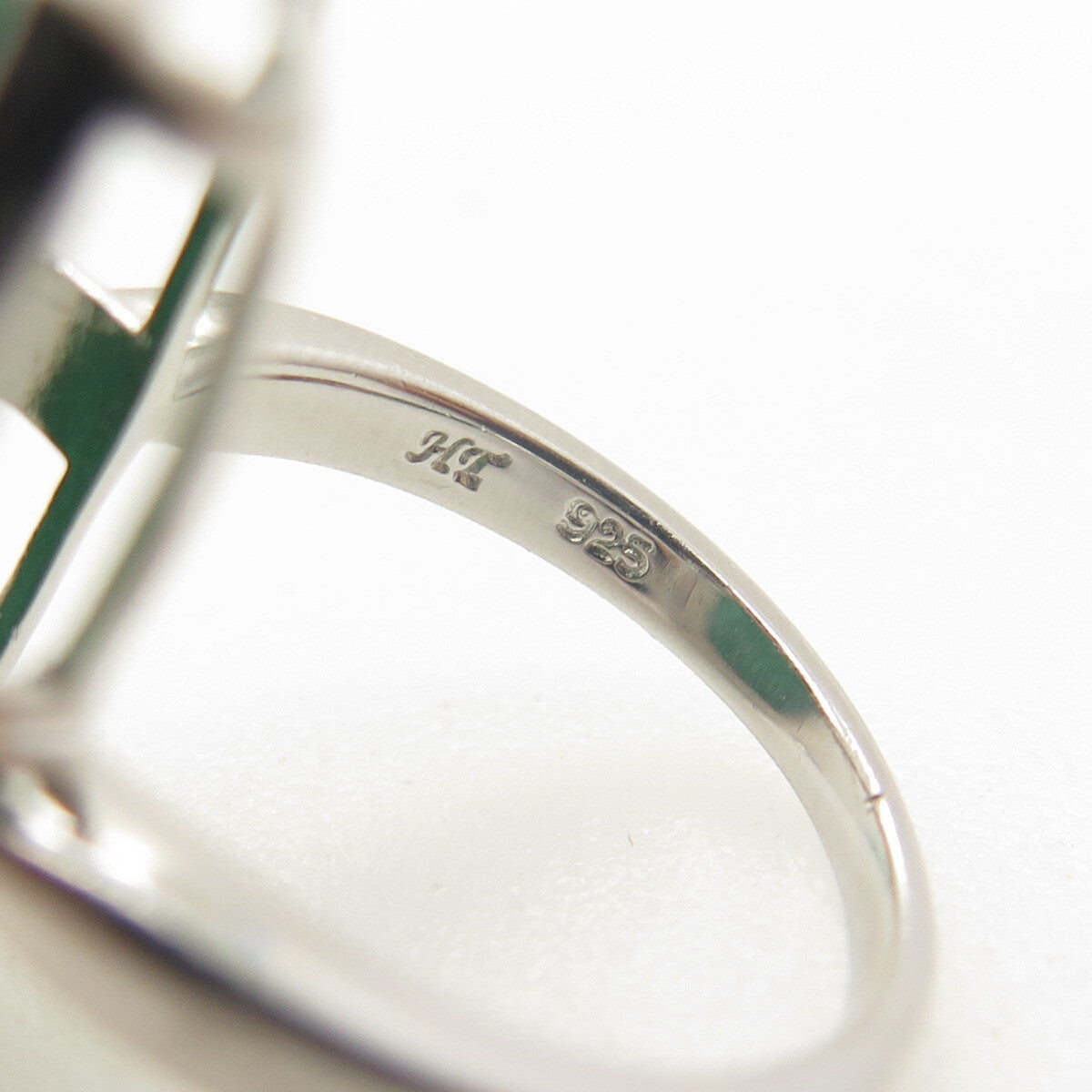 HAROLD TRUJILLO 925 Sterling Silver Real Cabochon Malachite Spiral Ring Size 6