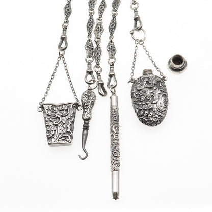 David & Lionel Spiers 925 Sterling Silver Antique 1889 Birmingham Chatelaine Fob
