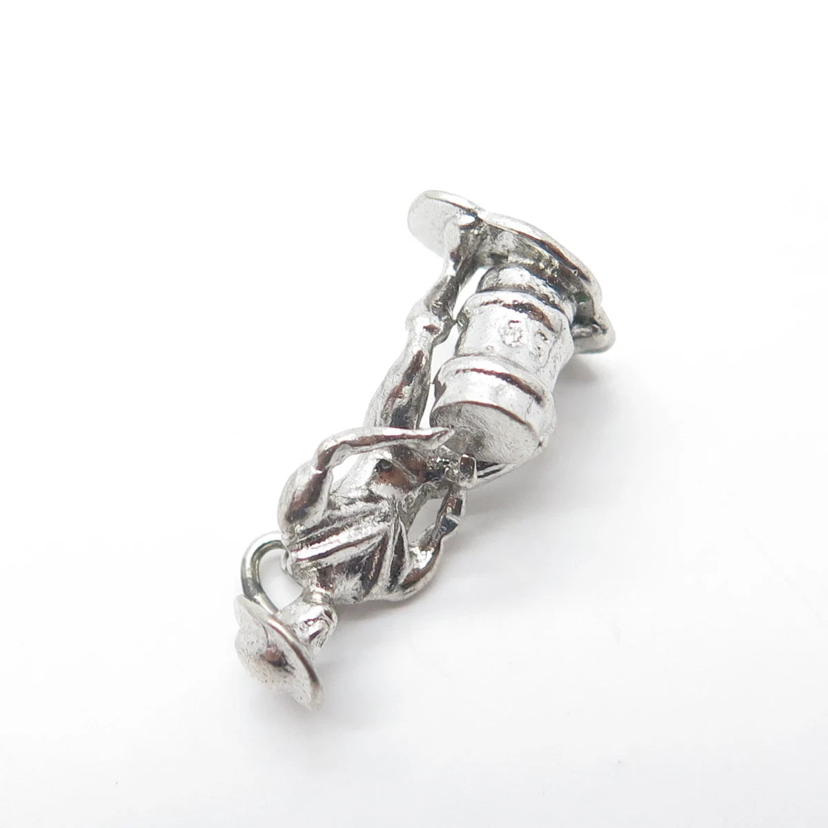 925 Sterling Silver Vintage Musician Drummer Pendant